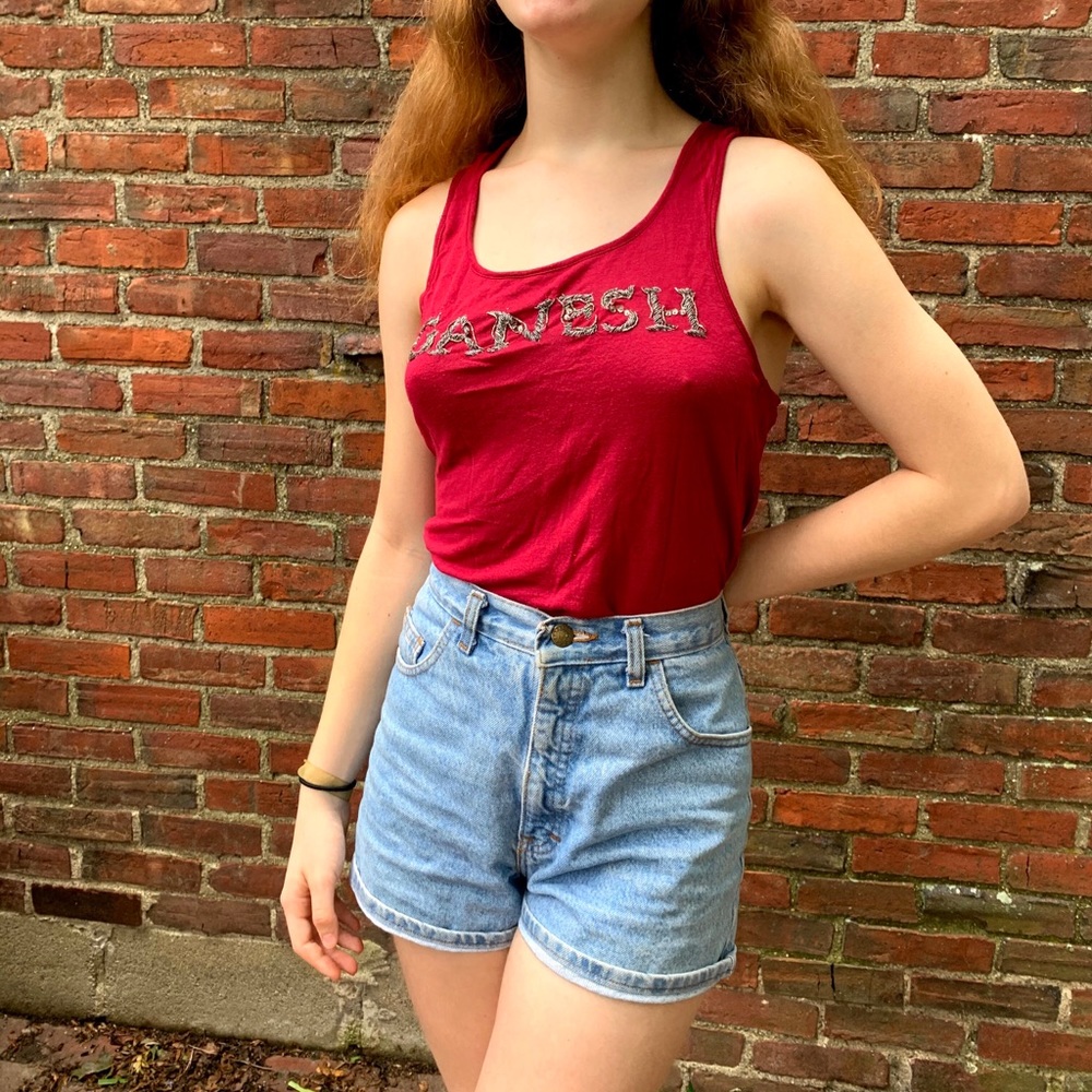 Unique embroidered Ganesh tank top